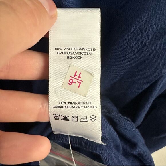 Silver Jeans Co. Navy Boho Twist Front Surplice Blouse NWT Size Small Shayne - Picture 9 of 15